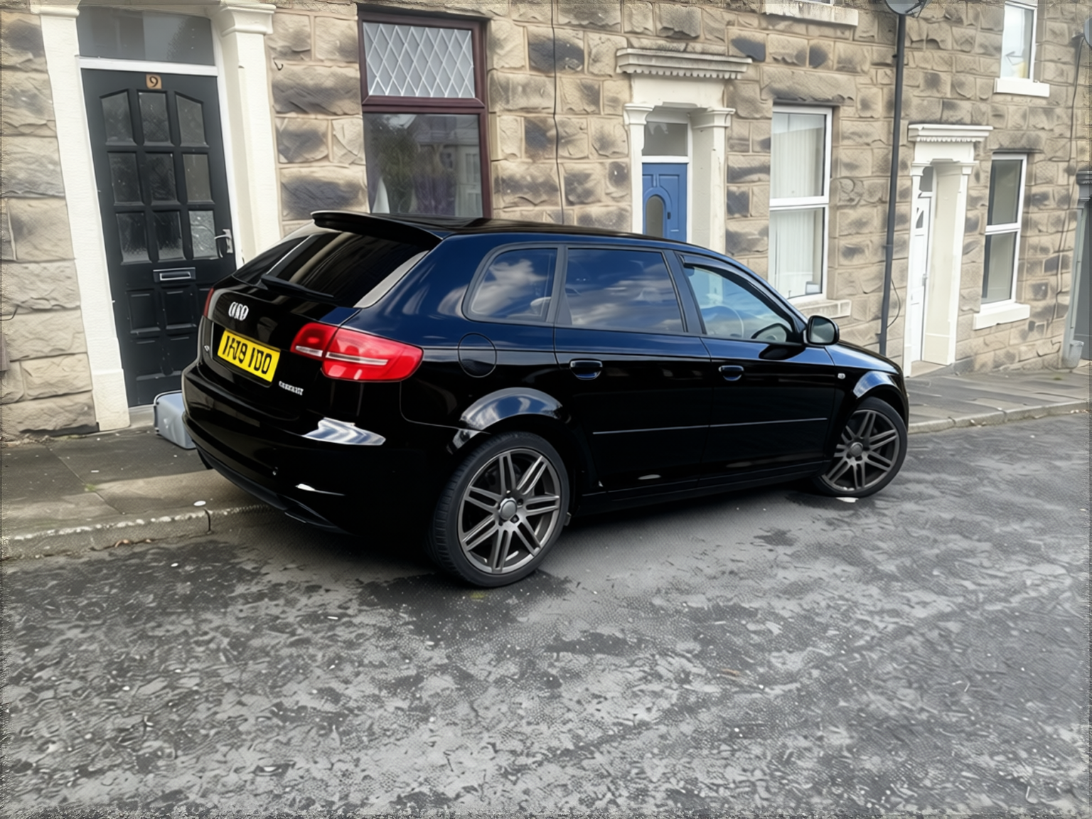 Audi A3 rendered in Viola Noir gloss wrap